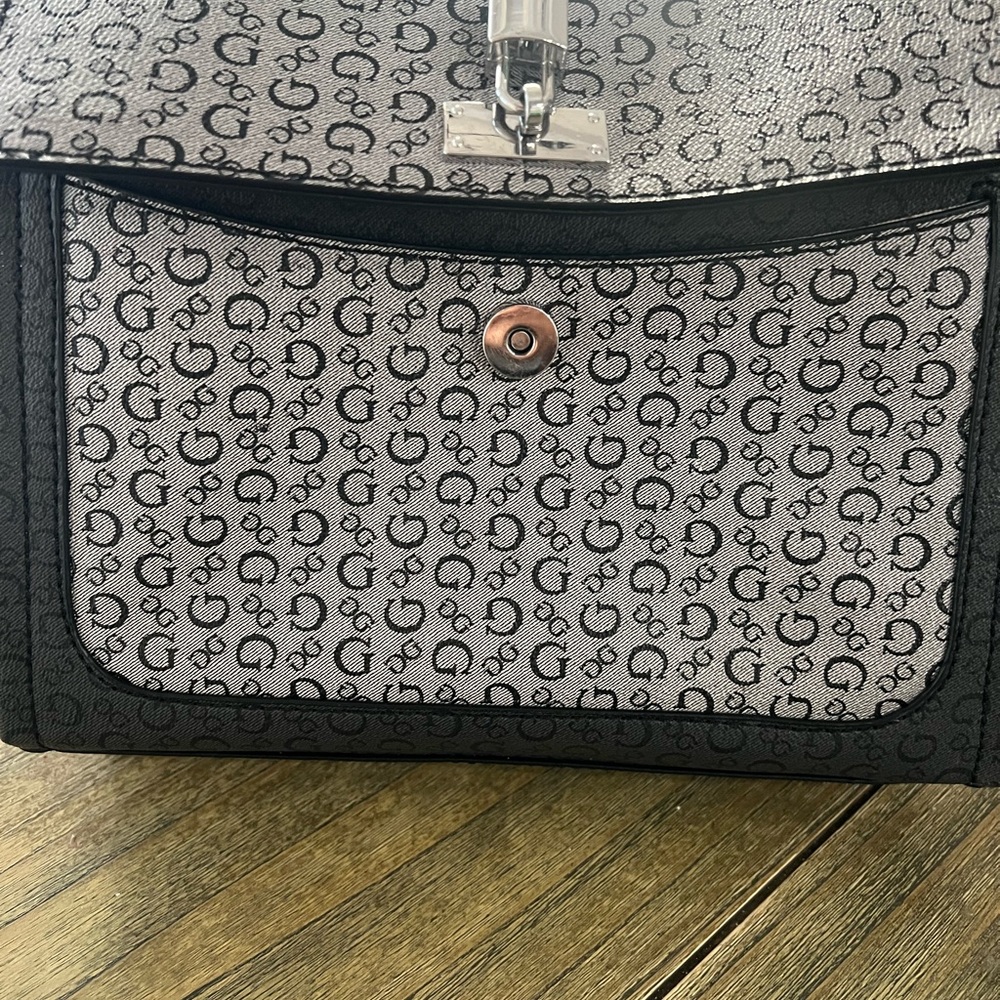 Guess Black and Gray Satchel